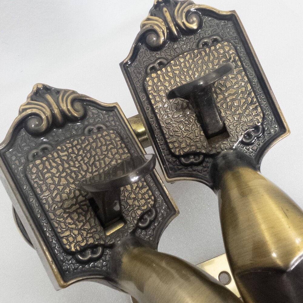 Schlage Vintage Ornate Brass Door Handles with Backplates & Hardware Parts only